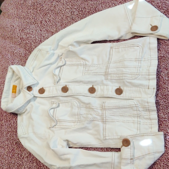 Women's Tulle Ecru Corduroy 5 Button Jacket with Pockets - Picture 1 of 4